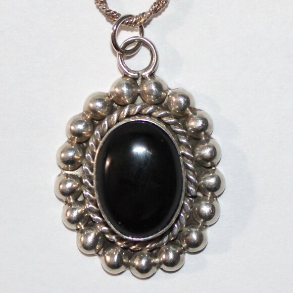 Jewelry - Vintage Western Onyx Sterling Silver Necklace